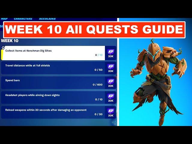 WEEK 10 All QUESTS GUIDE - Fortnite Chapter 5 Season 4