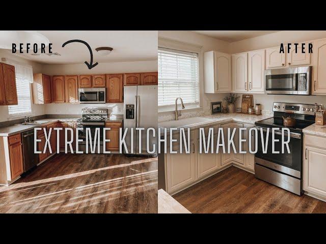 Kitchen Makeover on a Budget | Refinishing Kitchen Cabinets | Kitchen Makeover Ideas