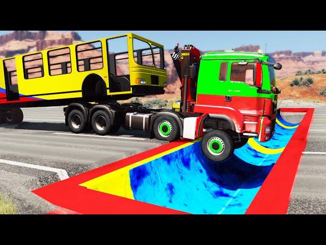 Cars vs Upside Down Speed Bumps #32 | BeamNG.DRIVE