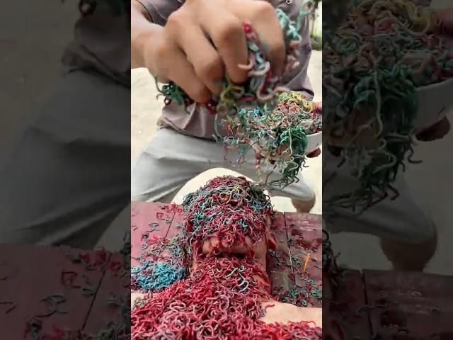 Baby Eats a WHOLE Car Made of Noodles?! #couple #funnybaby #martialarts #funnykids #babycomedy