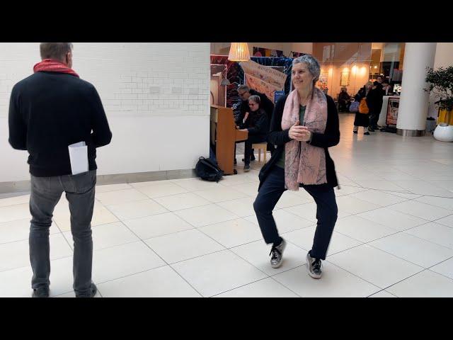 Lady From The Ministry Of SILLY DANCE MOVES Shows Up To The Public Piano