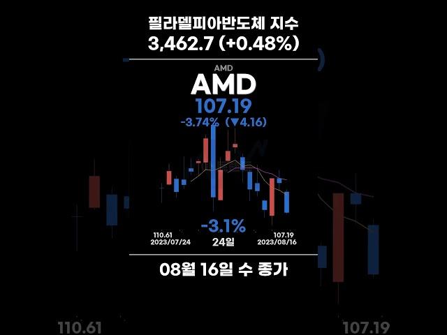 🟡08 21월🟡 반도체 지수 모닝브리핑 (필라델피아반도체지수 3,462.7 (+0.48%))  #반도체