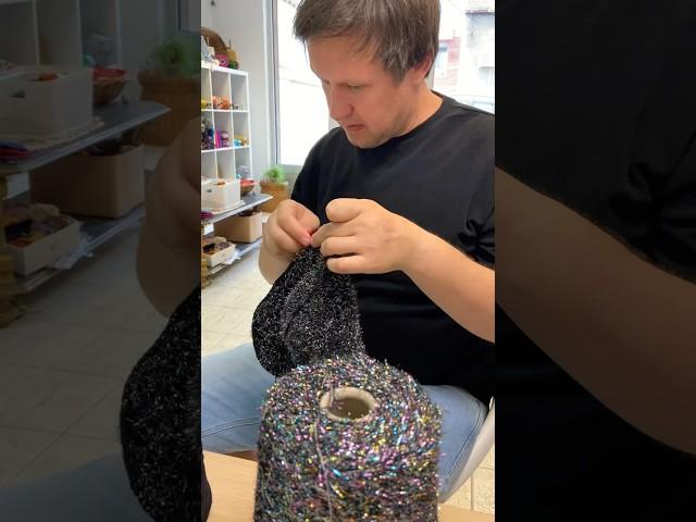 Диско берет крючком от мужа #crochet #пряжа #knitting