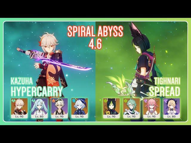 C6 Kazuha Hypercarry & C4 Tighnari Spread | Spiral Abyss 4.6 | Genshin Impact