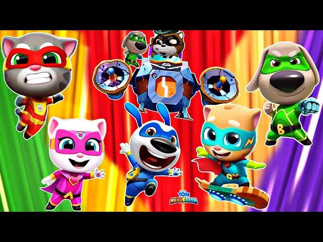 Talking Tom Hero Dash - Discover all the heroes - New ULTRAHERO - All BOSSES Superworld - Gameplay