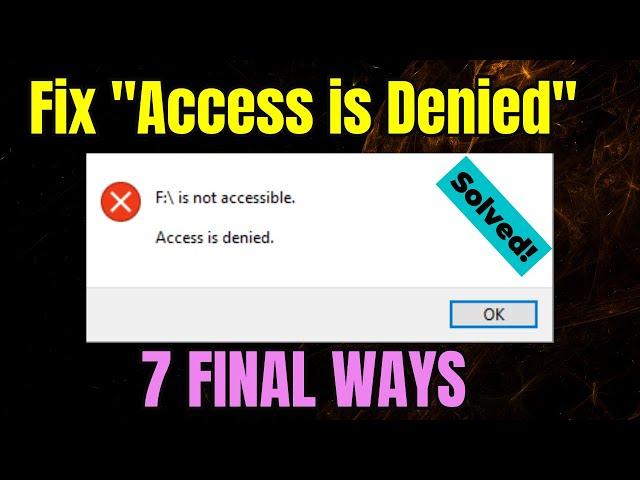 Access Is denied: A Fix For USB Drives, SD Card & Removable Storage Devices (UPDATED)