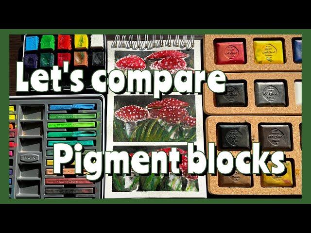 Block Comparison II.  Inktense blocks vs ArtGraf Tailor Shapes vs Cretacolor Aqua Briques 