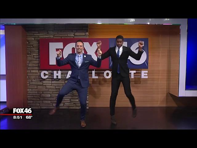 Dancing Weather Man dances with Mr. Hot Spot