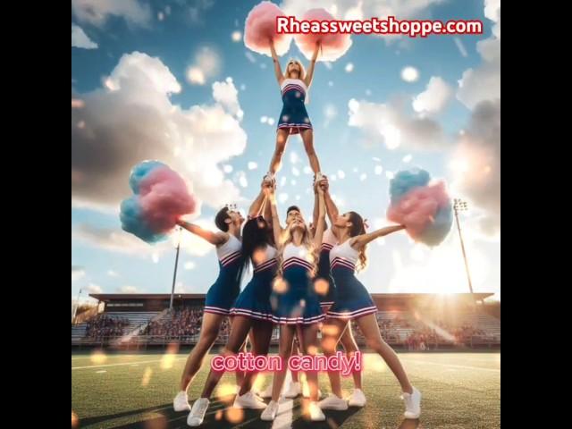 Rheassweetshoppe.com #cottoncandy #candy #giftideas #gifts #treats #sweets #cheerleaders #Pyramid