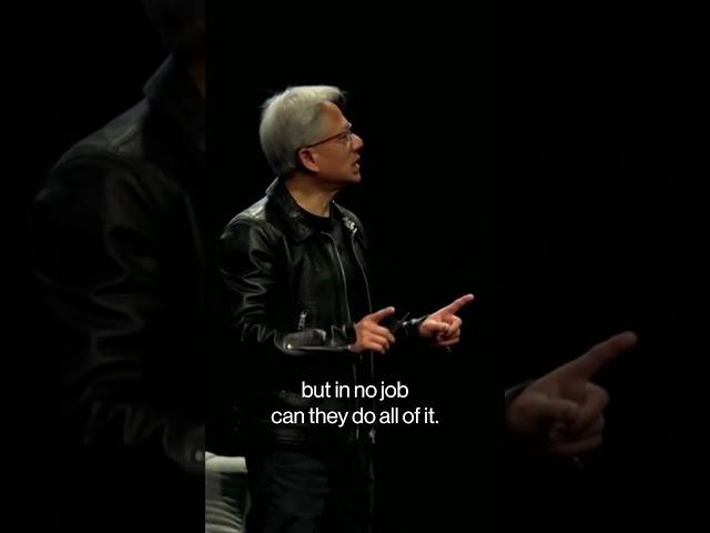 Nvidia CEO: Human jobs won't go away because of AI #tech #nvidia #bloomberg