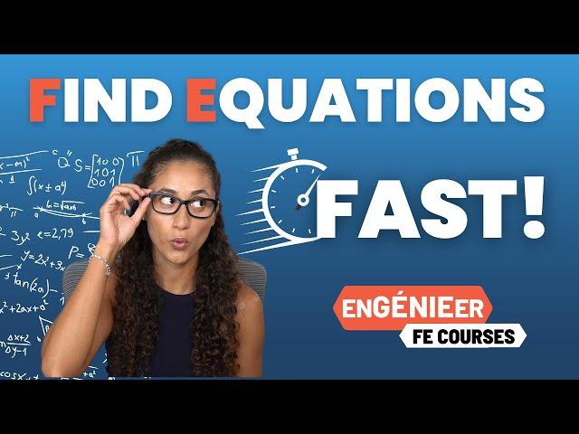 How to find equations faster on the FE exam (2022) | FE Exam Tips