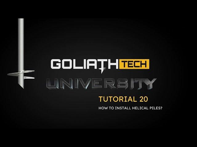 TUTORIAL #20 - How to install helical piles