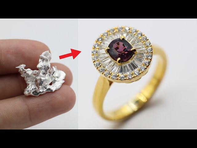 custom gold plated engagement ring - making moissanite engagement ring