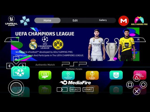 eFootball 2025 PPSSPP English Version Peter Drury Commentary New Update Kits 2025 Last Transfers