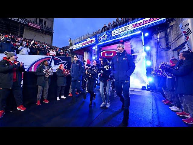 Gaudreau Family Leads Blue Jackets Out for Stadium Series ️