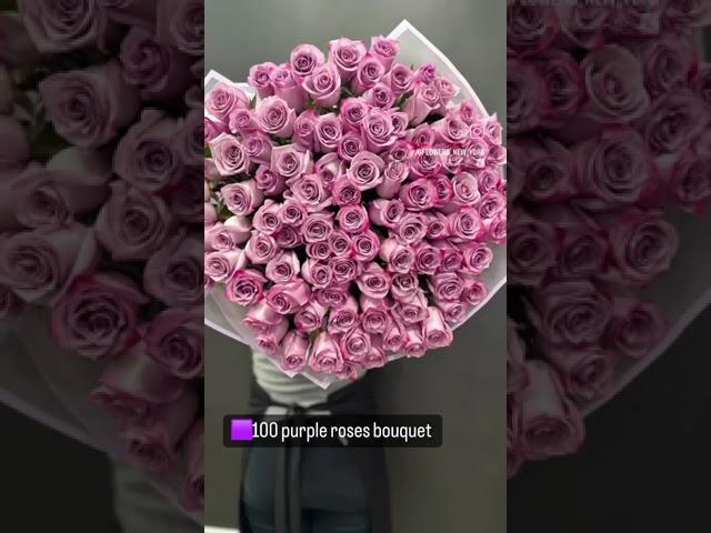 100 purple roses bouquet