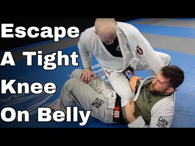 Knee on Belly Escape against Tight Top Pressure in BJJ