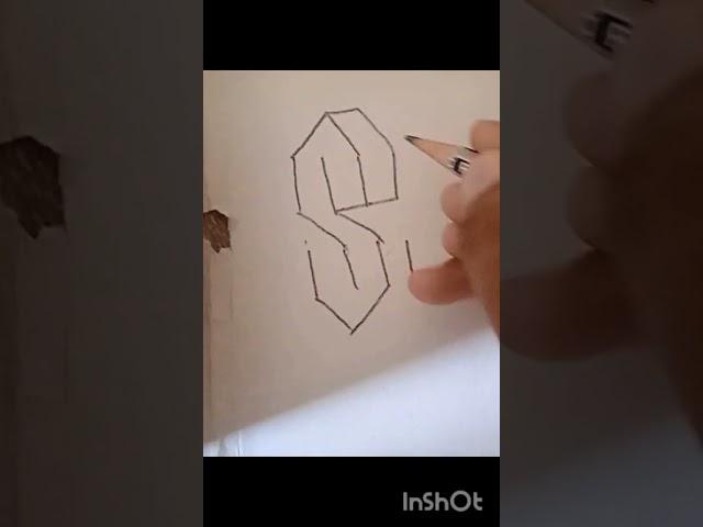 How to draw 3D  letter S #song #dance #newsong #artistcommunity #love #sushma art #artistcommu
