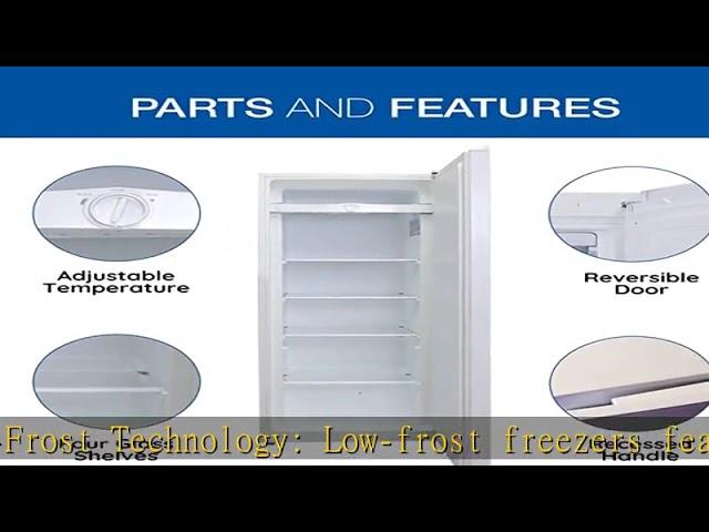 Koolatron Garage-Ready Upright Freezer, 7.0 cu ft (198L), White, Low-Frost, Space-Saving Flat Back,