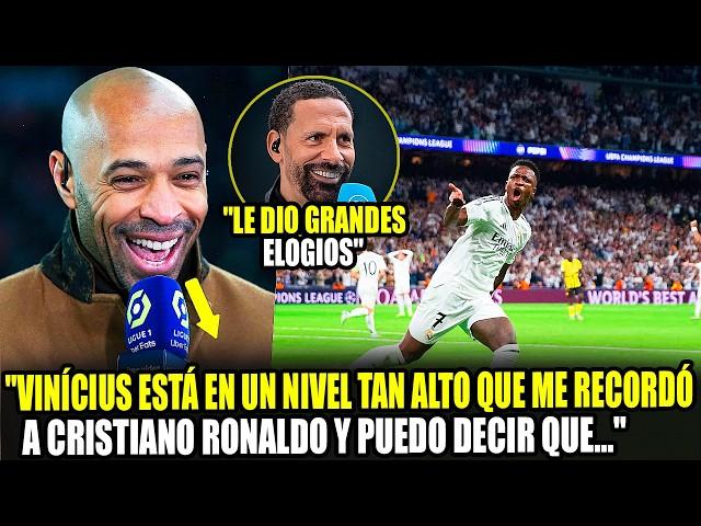  ¡NUESTRA! Mira cómo reaccionó Thierry Henry a la victoria del REAL MADRID con el show de VINI JR.