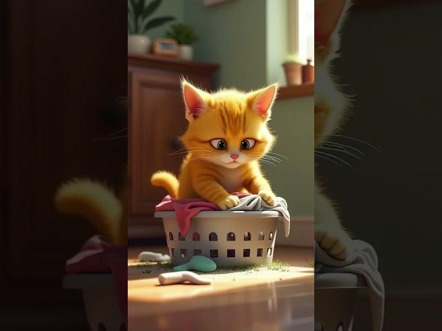 Milo and the Lost Sock #shorts #ai #cat #cutecat #catlover #story #kitten #viralvideo #cute