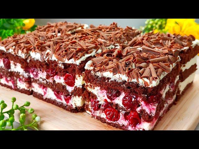  The most delicious cherry summer cake that melts on your tongue. Incredibly delicious cake.