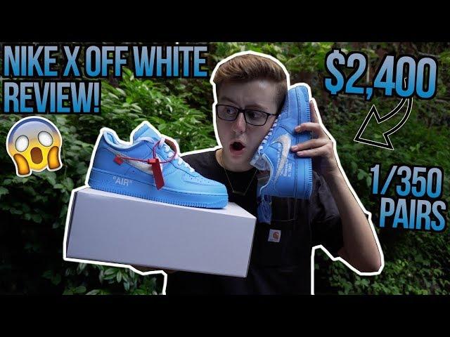 CRAZY NIKE x OFF WHITE AIR FORCE 1 "MCA" POWDER BLUE REVIEW & UNBOXING! | RELEASE DETAILS! | $2,400!