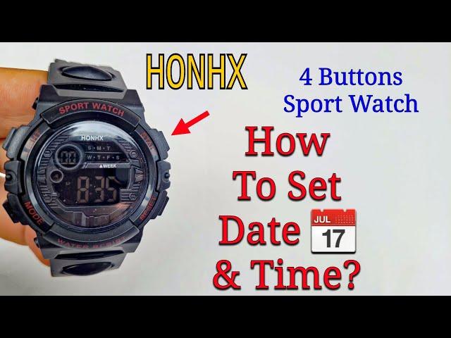 HONHX Digital Sport Watch | How To Set Time, Day of the Week and Date?