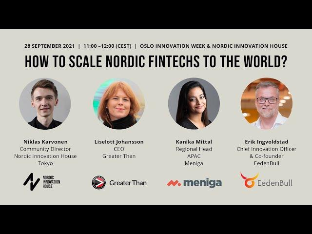 How to Scale Nordic Fintechs to the World? Panel at Oslo Innovation Week 2021