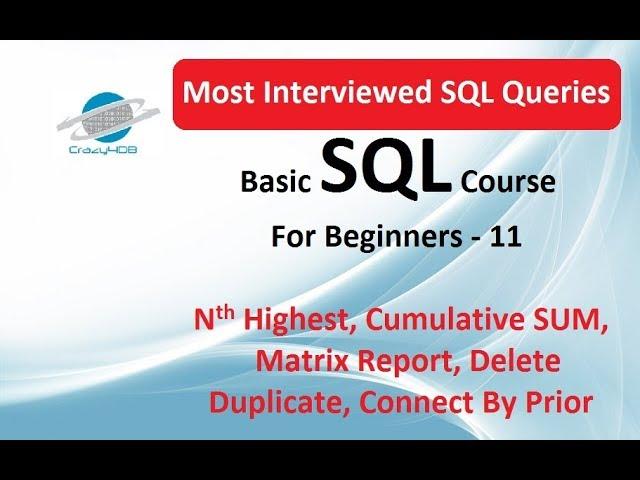Most important SQL queries asked in interview - Complex SQL queries for interview