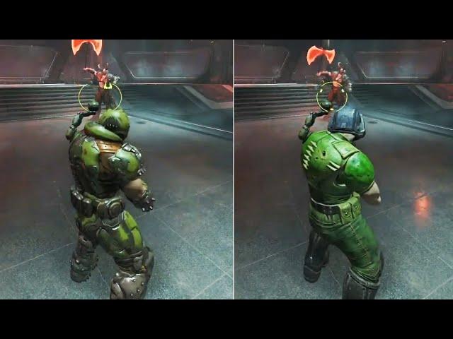 Doomslayer/Doomguy vs Marauder Boss Fight -Third Person Comparison