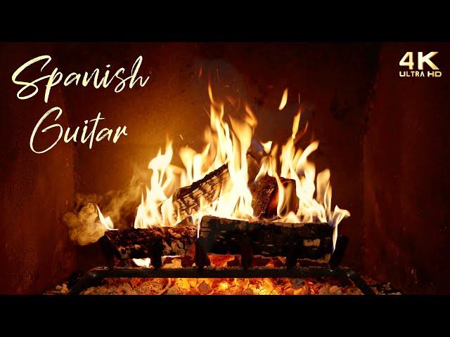  Relaxing Spanish Guitar Music Fireplace 