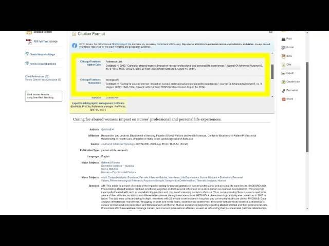 Citing Articles Using Chicago-Turabian Style