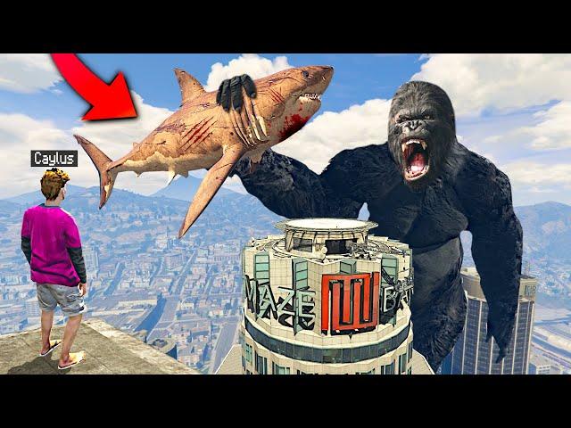 MEGALODON vs. KING KONG In GTA 5.. (MODS)