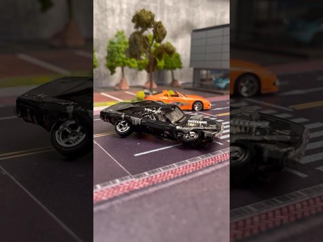 Iconic Fast and Furious scene Recreated in hot wheels  #hotwheels #fastandfurious #paulwalker