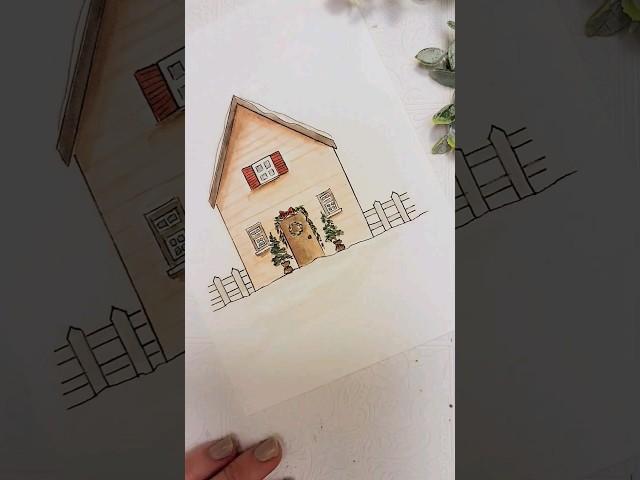 Day 5: Christmas House!! 12 Days of Christmas Painting #watercolor #christmaspainting #learntopaint