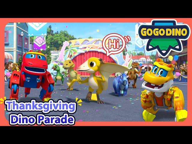 Thanksgiving Dino Parade | Go Go Dino Thanksgiving Special | Holiday Special Cartoon | For Kids