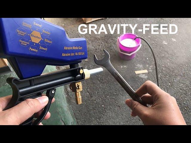 Amazing! How does LEMATEC Sandblasting Gun work to remove rust or paint easily?