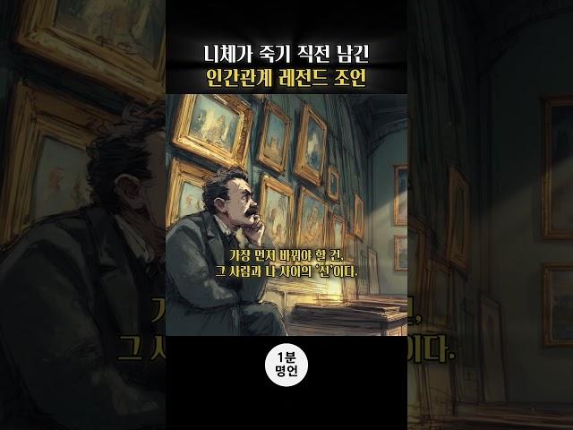 니체가 죽기 직전 남긴 인간관계 레전드 조언.