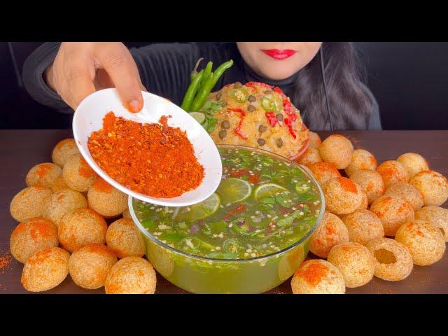 ASMR EATING PANIPURI/GOLGAPPE,SPICY PANIPURI *INDIAN STREET FOOD*