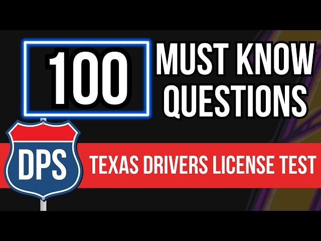 Texas Drivers License Test Study Guide 2024 (100 Must Know Questions)