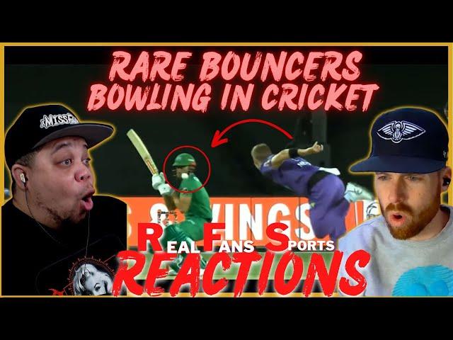 AMERICANS REACT TO RARE BOUNCERS BOWLING IN CRICKET || REAL FANS SPORTS