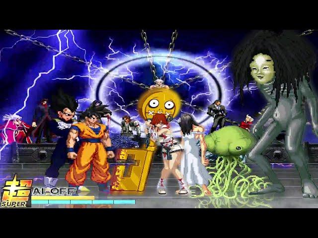 Goku and Vegeta VS Horror Team | M.U.G.E.N