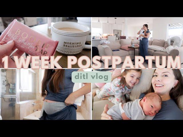 ONE WEEK POSTPARTUM  | ditl vlog, postpartum recovery + how the kids and i have been adjusting