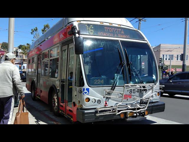 SF Muni 2022 ENC E-Z Rider II BRT HEV 30' #8541 on Route 36 Teresita