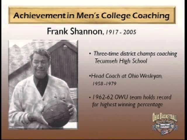 Frank Shannon's Ohio Basketball Hall of Fame Enshrinement