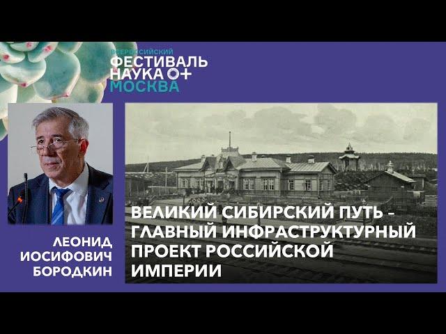 Л.И.Бородкин "Великий Сибирский путь – главный инфраструктурный проект Российской империи"