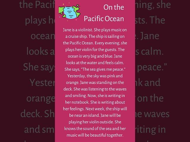 Become Fluent in English with Reading Practices | A1 - A2 | On the Pacific Ocean