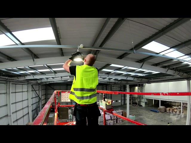 Warehouse LED lighting installation