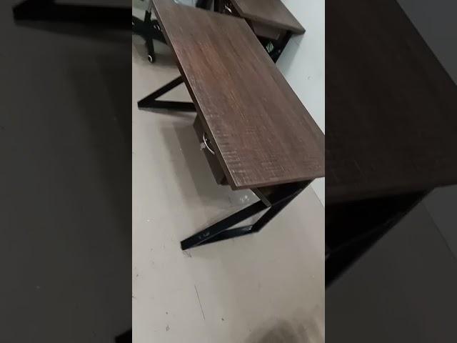 Office table size 2*4 K model design iron frame and KMI top